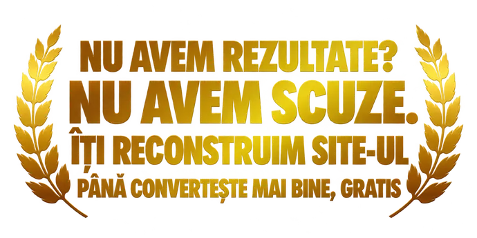Nu avem rezultate? Nu avem scuze. Îți reconstruim site-ul până convertește mai bine — GRATIS.