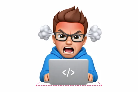 Ilustrație cu un marketer fericit în fața laptopului, cu bancnote zburând în jur — rezultatele unui site care convertește